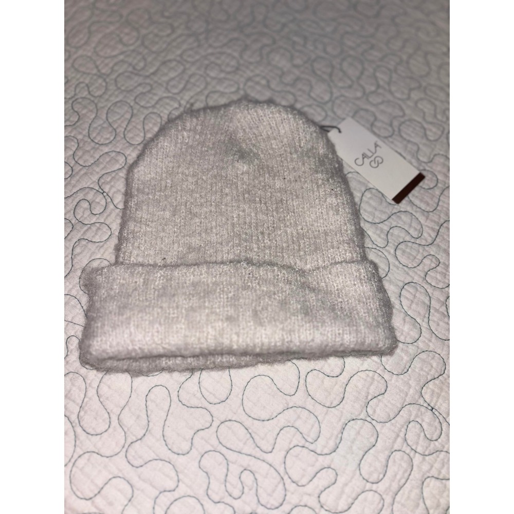CALIA Luxe Beanie Ivory White Soft‎ Fuzzy Knit Cuffed Winter Hat OSFM